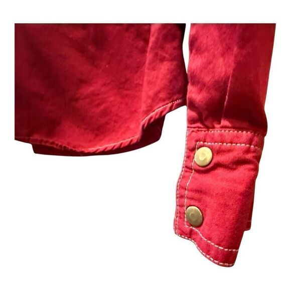 Vintage i.e. Relaxed Rust Red Button Up Top Size L Western Cowgirl - Picture 7 of 13